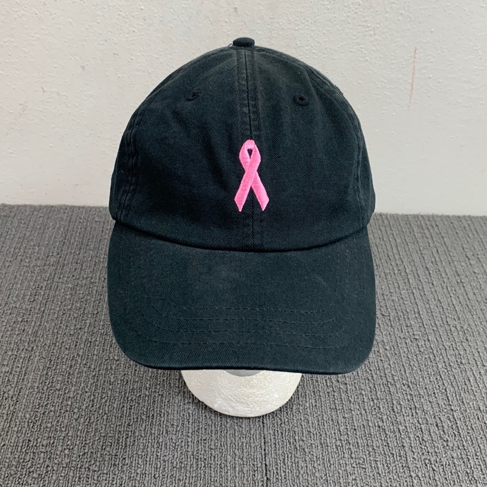 Breast Cancer Awareness Baseball Hat Womens OSFA Black Pink Ribbon New Balance